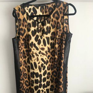 Zara Basic Women Dress L Leopard